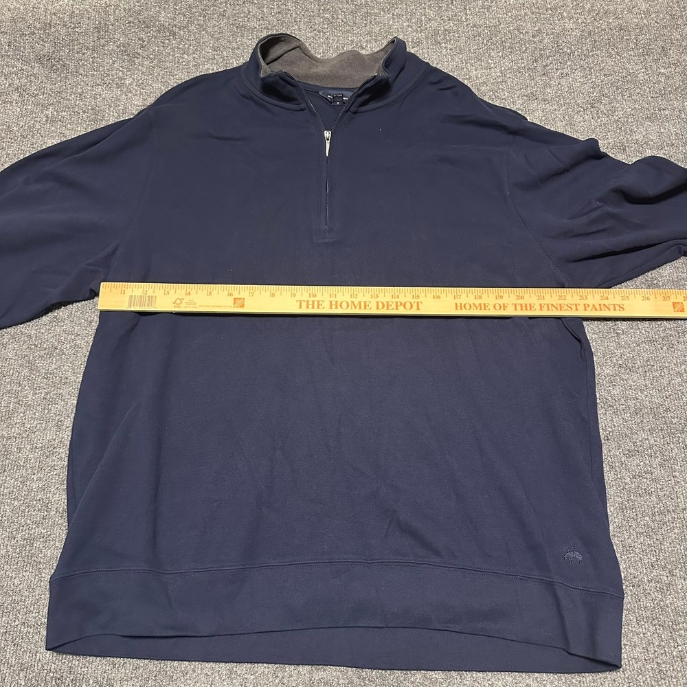 Brooks Brothers Mens XXL Navy Blue Cotton Quarter Zip Pullover Sweater - Picture 7 of 7